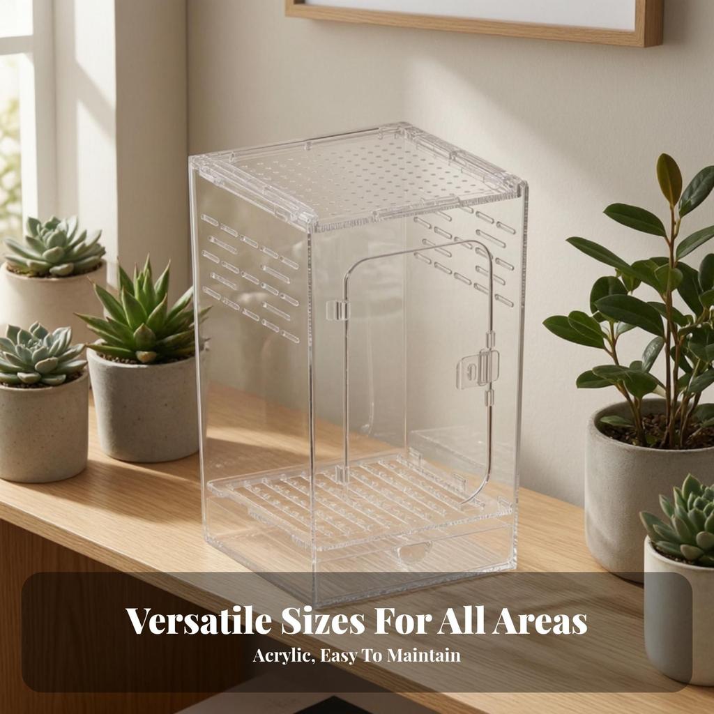 Leichtes Wirbellosenterrarium mit belüftetem Deckel, vielseitig