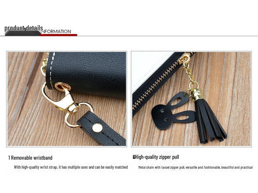 Women's Long Zip Wallet – Korean Style Color Block Clutch with Large Capacity Coin Purse and Phone Pocket