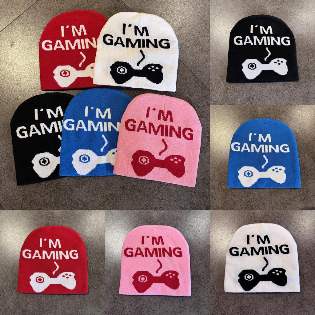 I'm Gaming Letter Knit Hat For Women In Acrylic Material For Winter And Fall Comfort
