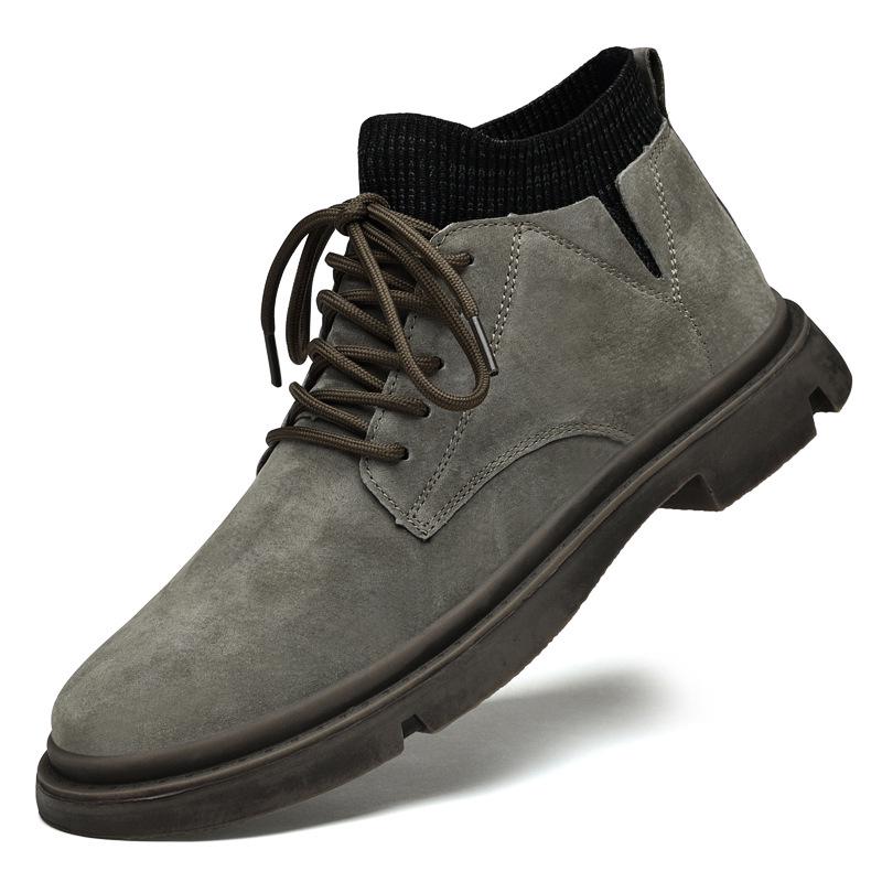 Men s Trendy Korean Style Non-Slip Casual Shoes with 6CM Height Increasing Invisible Socks 43