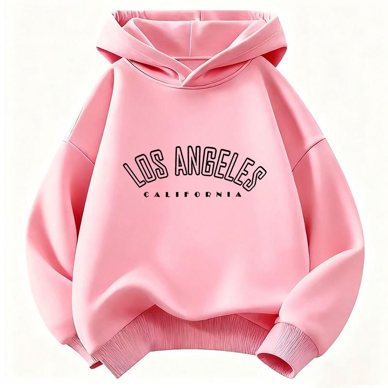 Los Angeles Briefdruck Kinder Kapuzenpullover Hip Hop Lässiges Sweatshirt Jungen Mädchen Frühling Herbst Lockere Oberteile