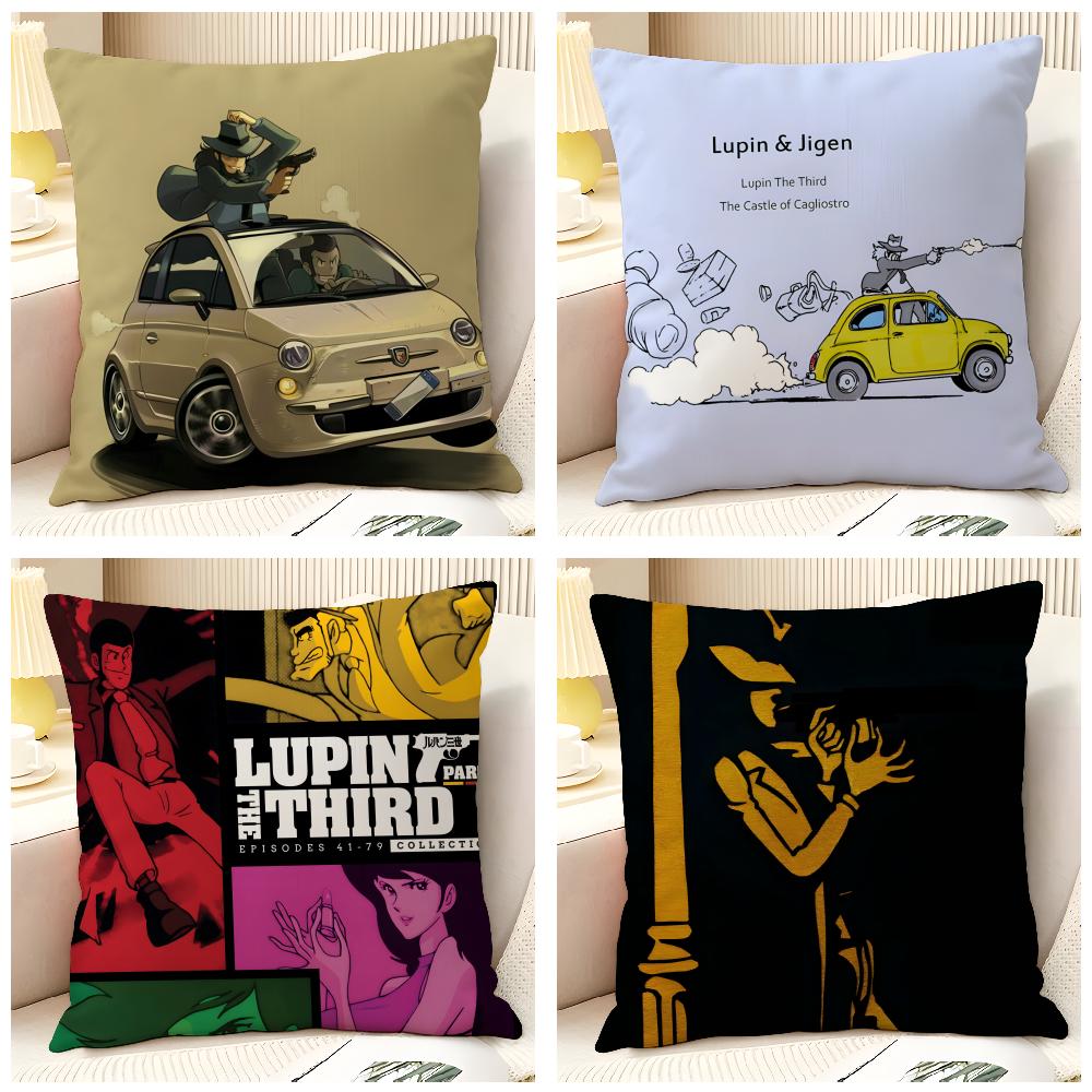 Cartoon Comic Arsene L-Lupin The Third 4 Pillow Case Natural Linen Pillow Case Double-Sided Decor Sofa Pillowcase Home Decor
