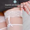 Lansha Sexy Lace Bow Thigh-High Stockings with Fake Garter