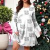 Plus Size Women's Gradient Print Casual Spring/Autumn Pocket Round Neck Long Sleeve Dress