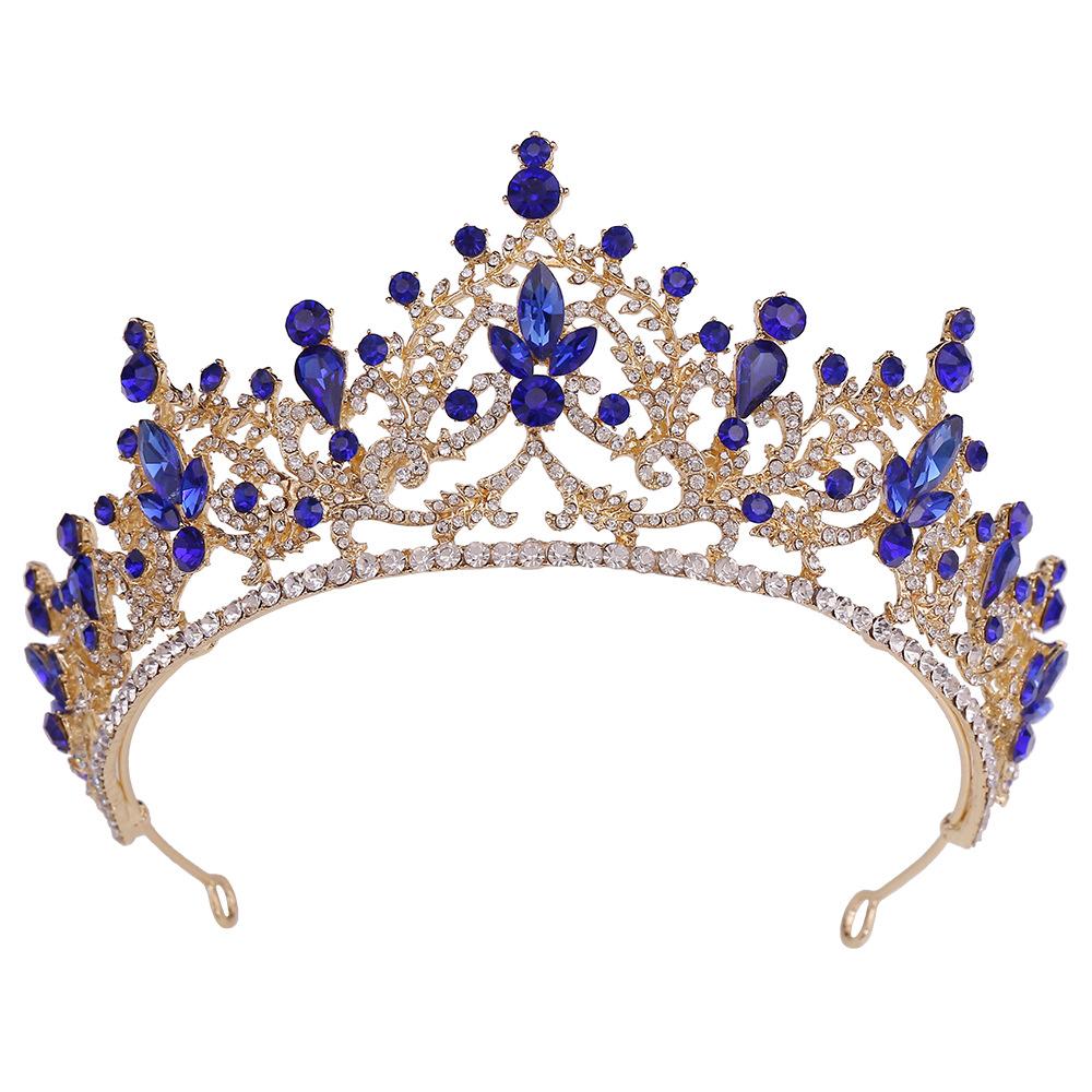 Wedding Gold Alloy Korean Electroplated Crown Rhinestone Wedding Dress Women's Tiara Bridal Crown New Style