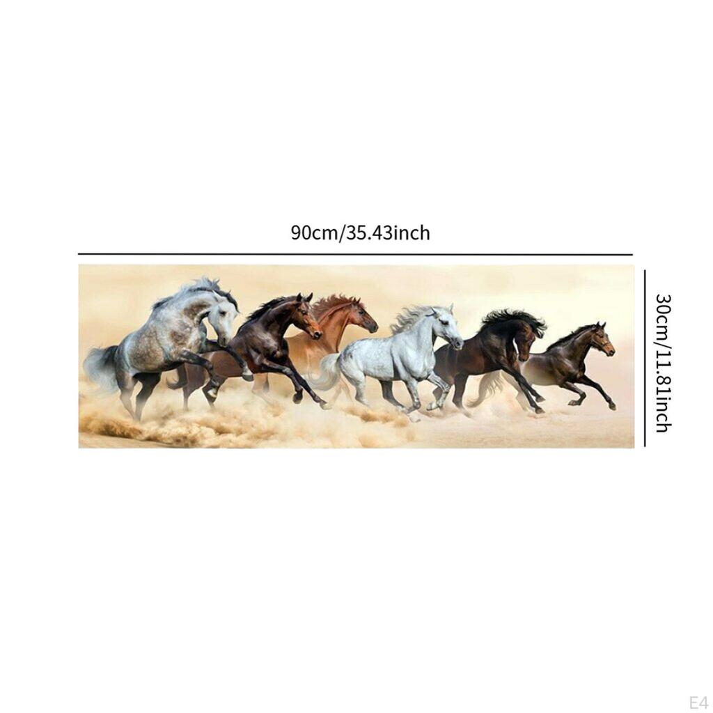 Horses Running Art Painting Wall Unframed Creative Animal Decor for Indoor Office