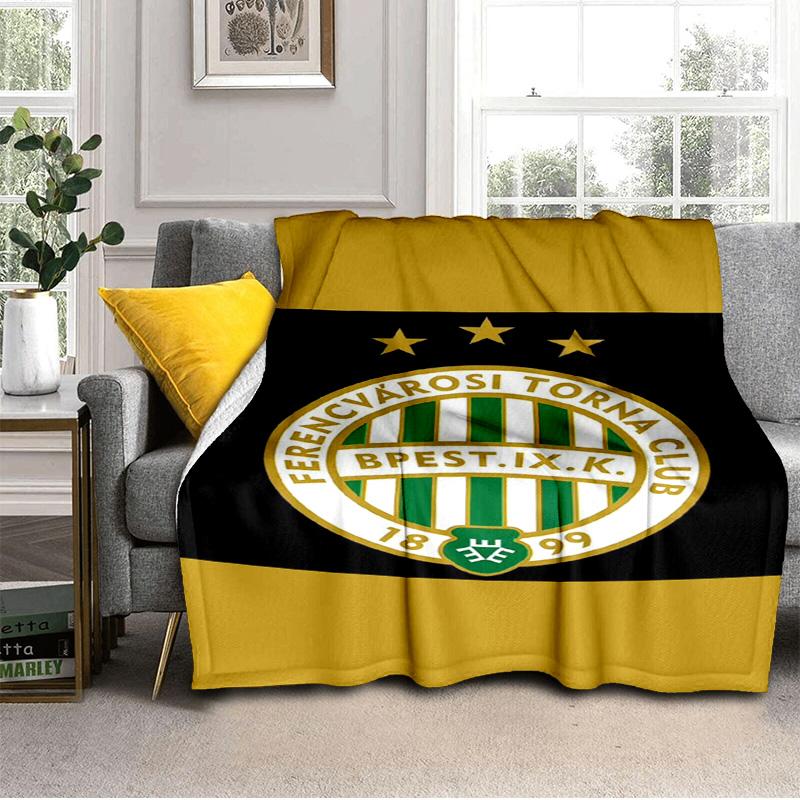 Ferencvaros TC Fußballverein Decke Outdoor Flanelldecke für Camping, Wandern, Gartenpartys, Picknick-Zubehör, Geschenk für Familie und Freunde