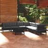 Day and Night - Day and Night Garden Furniture 8 Pieces with Black Cushions Solid Pine Wood