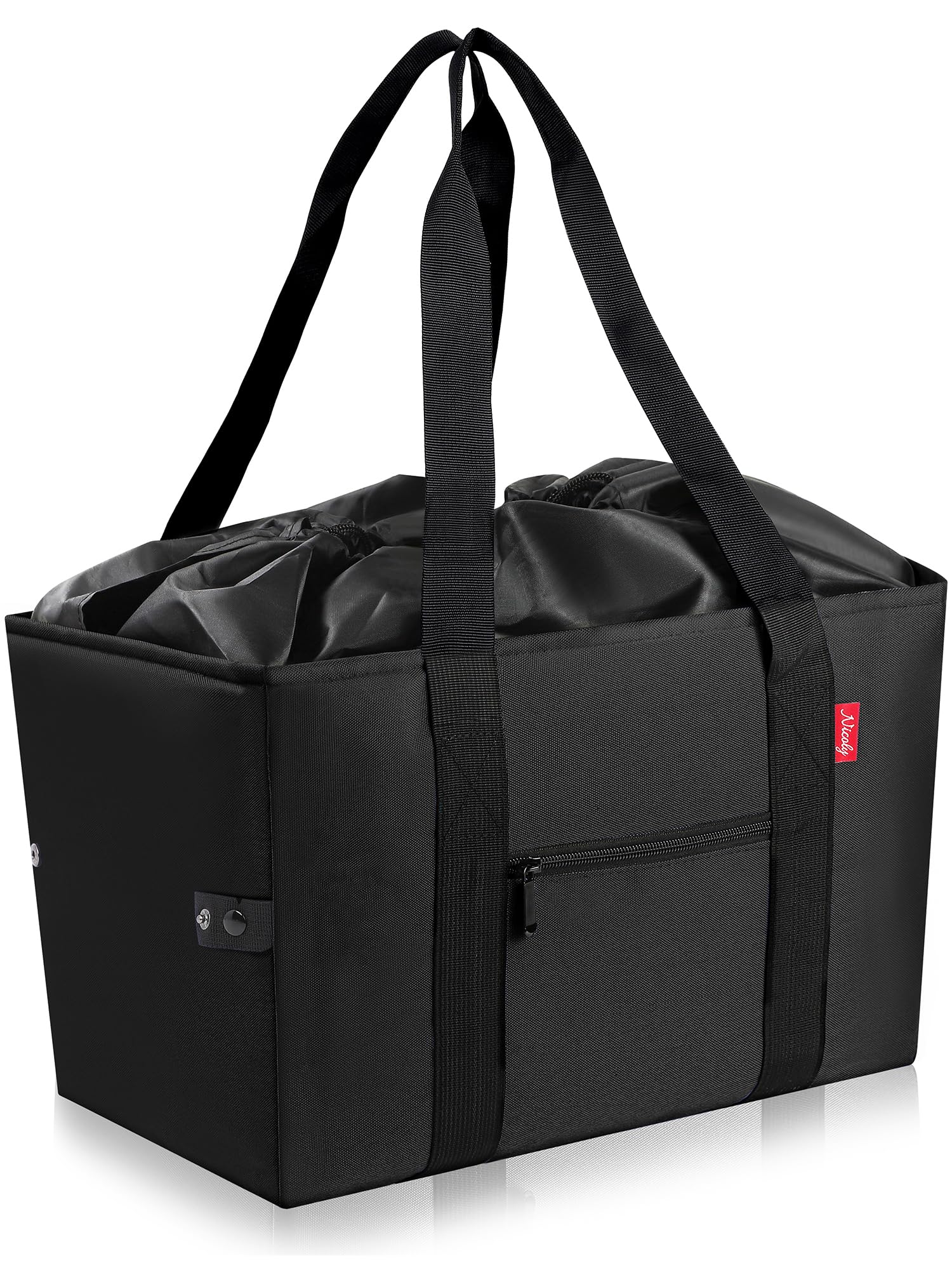

[nicoly] Insulated Shopping Bag for Shopping Carts, Eco Bag, Eco-Regi, 26L (Black)