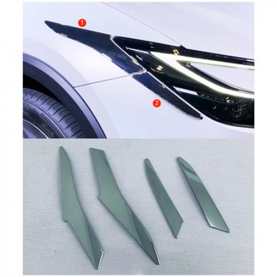 Chrome Headlight Side Frame Cover Trim For -2025 Toyota Prius Hatchback 5DR