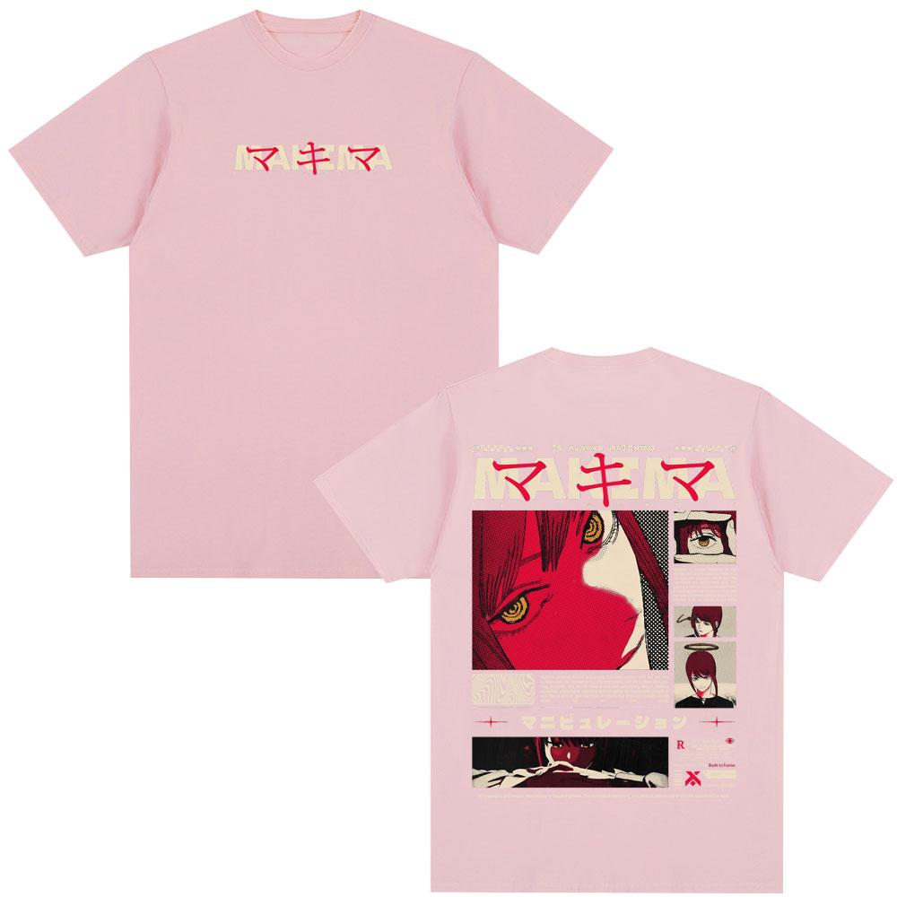 Japanese Anime Chainsaw Unisex Makima Tshirt Unisex Women Clothing Fashion Short Sleeve T Shirts Cotton Oversized Tshirts Streetwear