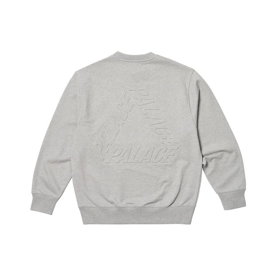 Palace Bossy P3 Crew Grey Marl Unisex Tops P24CS120