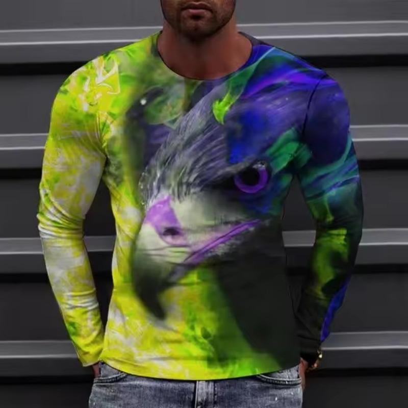 Men's T-Shirt Quick Drying Tops Summer Fashion Street Long Sleeve Tee Shirts 3D Graphic Print Tees Oversized Male Clothing