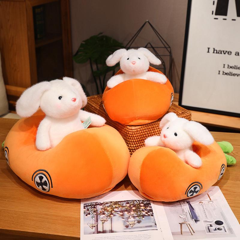 Creative car radish rabbit doll plush toy little white rabbit doll children's rag doll girl birthday gift