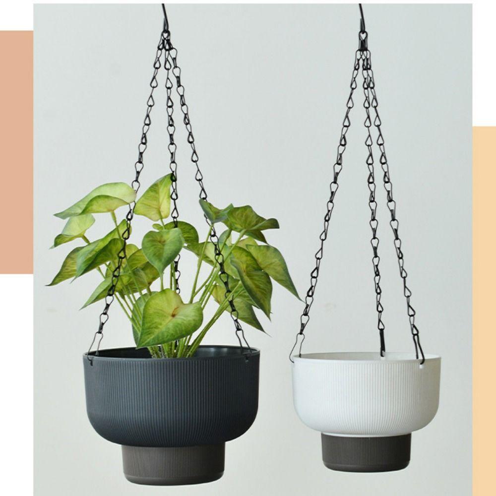 Self Watering Hanging Flower Pots Detachable Base White Green Grey Hanger Plant Basket Thickened Drainage Plant Flowerpot