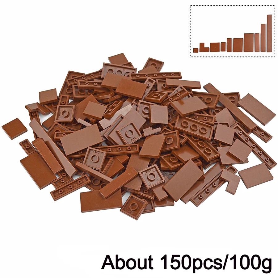 150PCS City Thin Bricks Multicolour DIY Model Smooth Thin Building Blocks Toy Parts Bulk Figures Educational Children Toys Gift