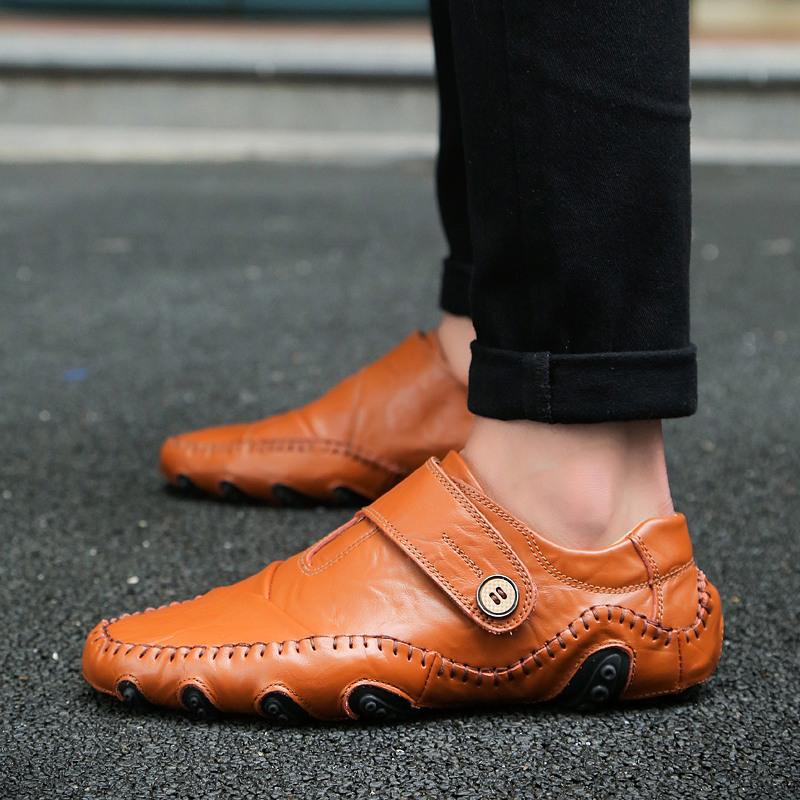 Men's Plus Size Breathable Leather Casual Driving Shoes - Spring Collection