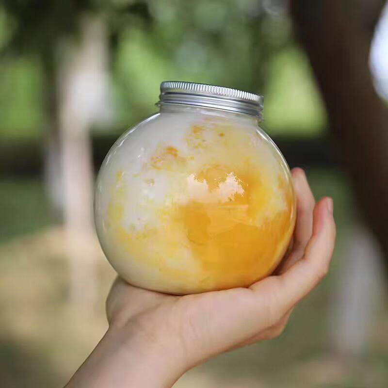 250/400ml Kugelförmige Wasserflaschen für Milchtee Kaffee Saft Tragbarer Trinkbecher Zuhause Transparent Entsaften Getränk