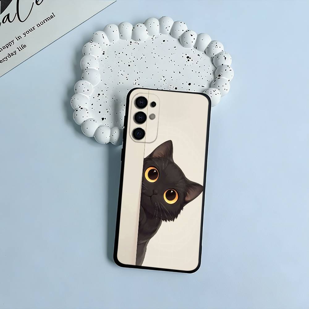 cartoon cats Phone Case For Samsung S25,S24,S21,S22,S23,S30,Ultra,S20,Plus,Fe,Lite,Black Soft Silicone