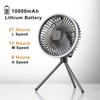 Portable Camping Fan 10000mAh 5000mAh USB Rechargeable Wireless Ceiling Electric Fan With LED Light For Home Office Travel Camp