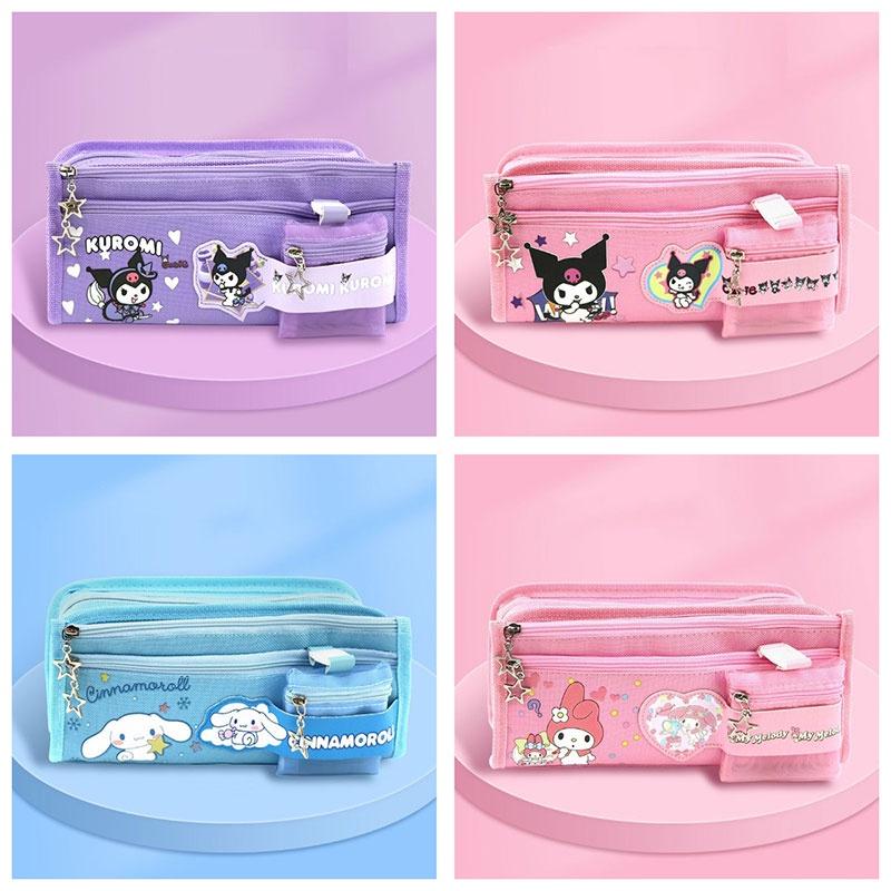 Sanrio Melody Kuromi Canvas Pencil Case Coin Purse For Students