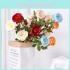 Decorative Artificial Rose Six Head Flower For Wedding And Event Hall Ceiling Enhancement