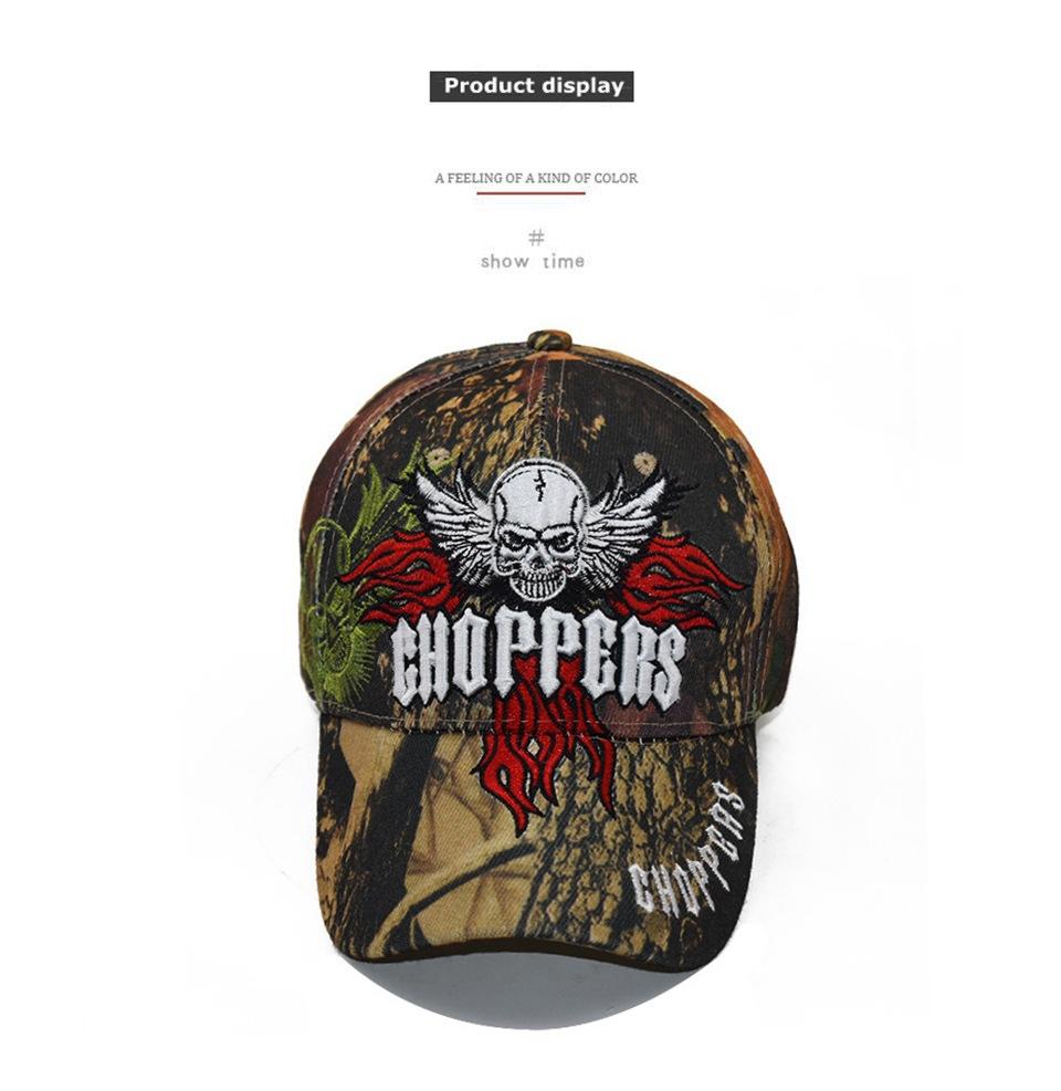 Popular Camouflage 3D Embroidered Skull Personalized Unisex Adjustable 100% Cotton Baseball Cap
