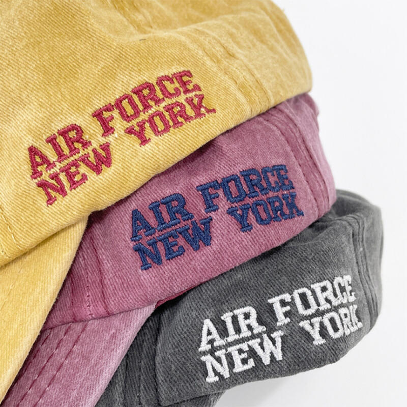 Baaah, yellow washed hat women s retro lettering black