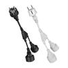 16A European Standard 4.8MM Male to Female Power Splitter Cable 30CM With PVC Insulation Cord High Strength