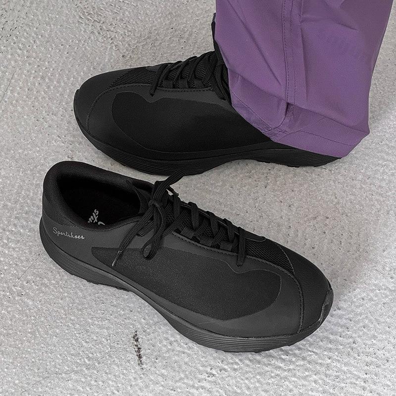 Fashion 2025 Spring Solid Fashion Trend Low Top Men's Casual Shoe Mesh Breathable Comfortable Versatile Non Slip Lace Up Chunky Sneakers