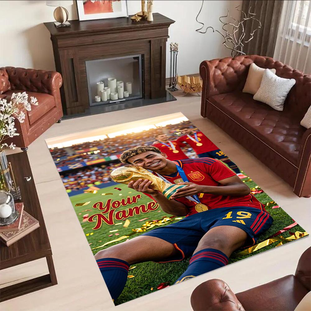 Lamin Yamal Personalisierbares Namens-Fußmatten-Design Für Spielzimmer Wohnheim Foyer Außen Rutschfester Teppich Anime Bürodekoration Spirituelles Geschenk