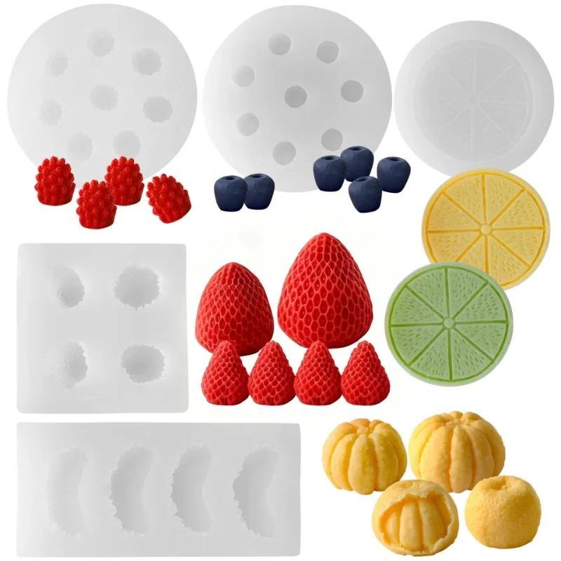 2026 Neue Fruchtserie Kerzenform Erdbeere Blaubeere Silikonform DIY Schokolade Fondant Kuchen Dekoration Handwerk