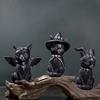 Demon Black Cat Decoration Ornament Halloween Small Black Cat Magic Cat Sculpture Holiday Decoration Home Decoration Ornament