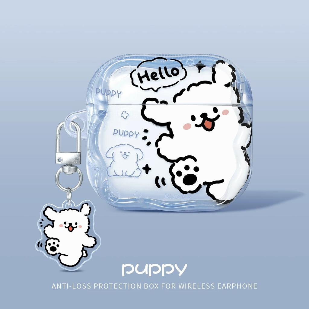 Cartoon puppy bluetooth headset cover is suitable for Apple airpods 4th generation soft pro3 clear 2 with pendant protective case