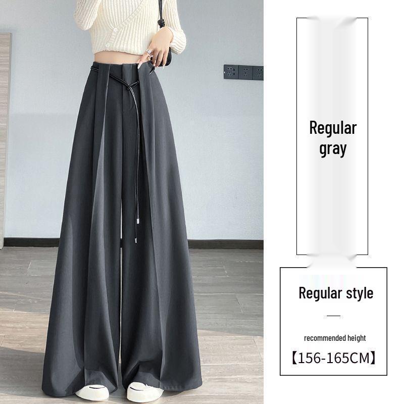 Women s High-Waisted Drapey Wide-Leg Pants Skirt - Old Money Style, 2026 Spring/Autumn Collection 2XL (68-73 kg)