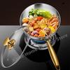 316 Stainless Steel Frying Pan Deepened Uncoated Wok NonStick Skillets Gas Stove Induction Cooker Universal Kitchen Cookware Pan