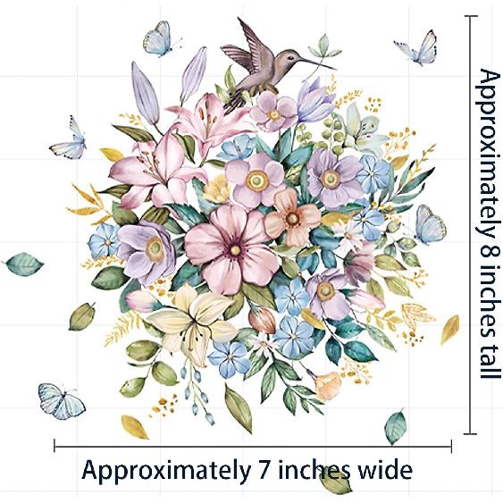 Birds Flowers Butterfly Toilet Seat Lid Stickers Self-Adhesive Bathroom Wall Sticker Floral, Birds, Butterfly Toilet Seat Decals DIY Removable
