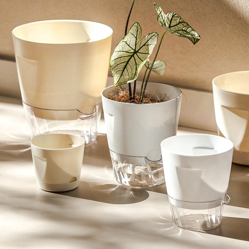 Vasi Auto-Annaffianti per Piante da Interno Moderni in Plastica per Orchidee Succulente Erbe Fiori Decorazione Casa Ufficio