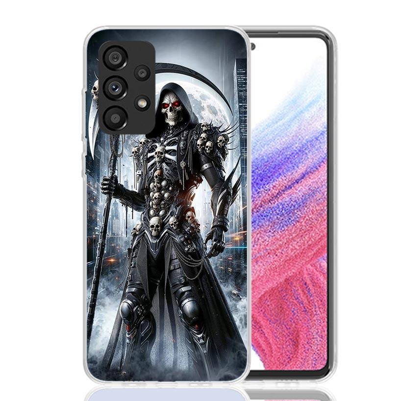 Death Grim Reaper Skull Scythe Phone Case For Samsung Galaxy A52 A32 A22 A12 A02S A50S A30S A51 A31 AA71 Note 20 Ultra 10 S10 Pl