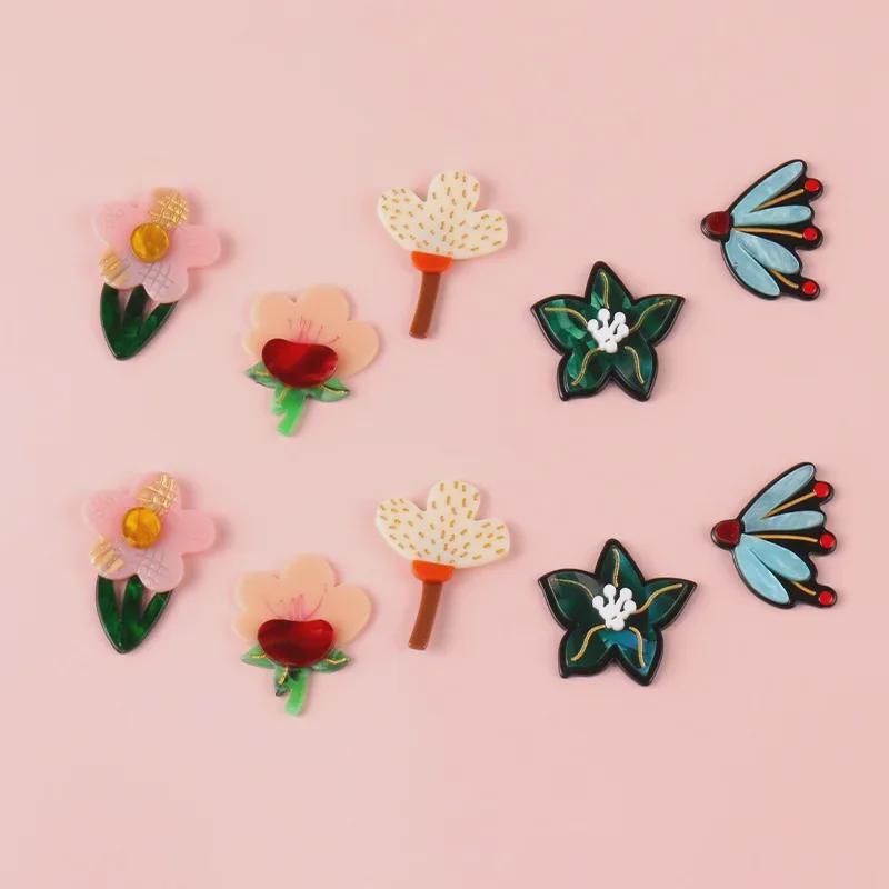 Acrylic Flower & Butterfly DIY Jewelry and Accessories: Earrings, Hairpins, Phone Case Patches.