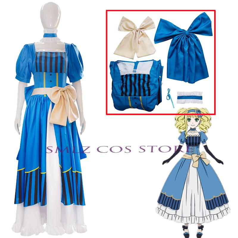 Anime Cosplay Black Butler Kostuum Elizabeth Ethel Cordelia Midford Cosplay Jurk Elizabeth Uniform Halloween Outfit voor Vrouwen XXXL blue