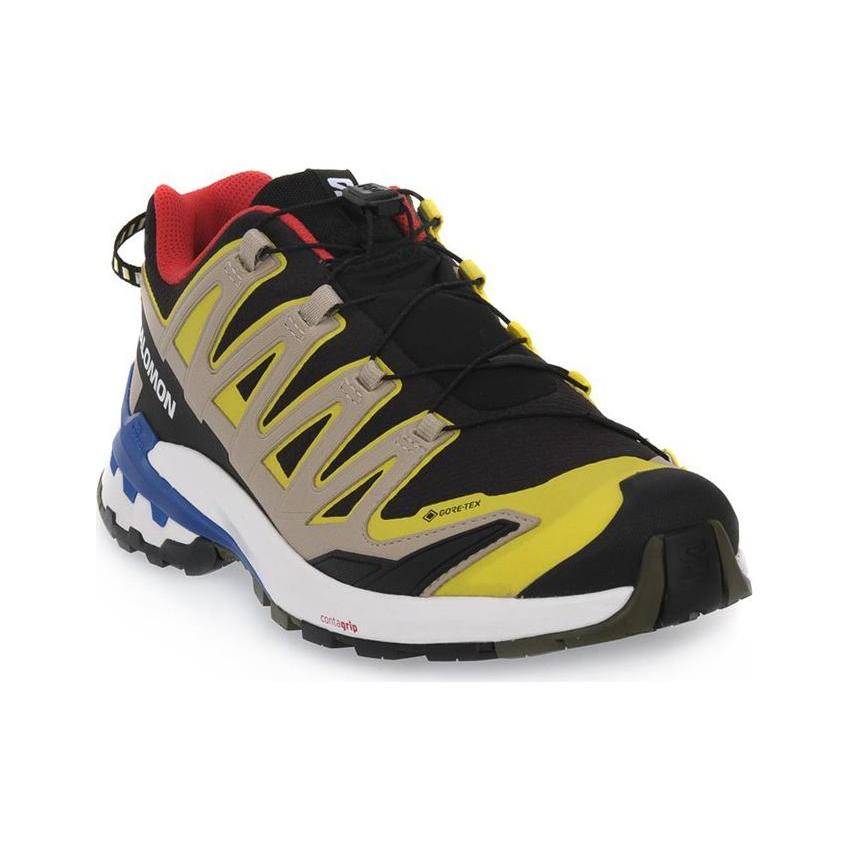 SALOMON XA Pro 3D V9 Fabric Abrasion Resistant Breathable Low Top Outdoor Shoes Men's Black Yellow 471190