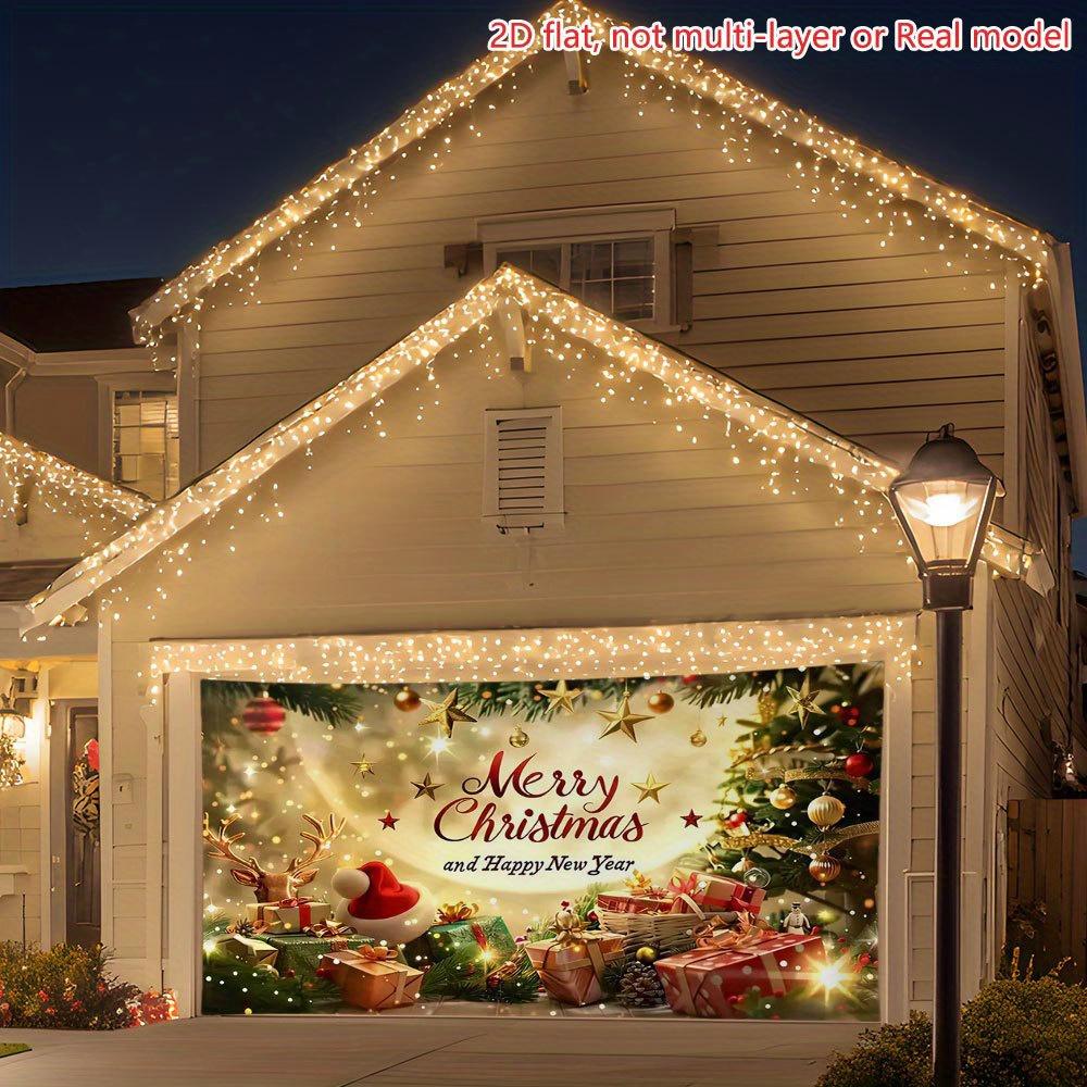 Oversized garage door banner suitable for 2D flat printing for Christmas parties for indoor and outdoor use