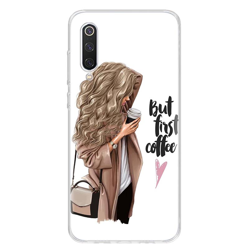Princess Female Boss Coffee Phone Case For Xiaomi Poco X3 GT X5 X4 NFC M4 Pro M3 M2 F3 F2 F1 Mi Note 10 A3 A2 Lite A1 CC9E Funda