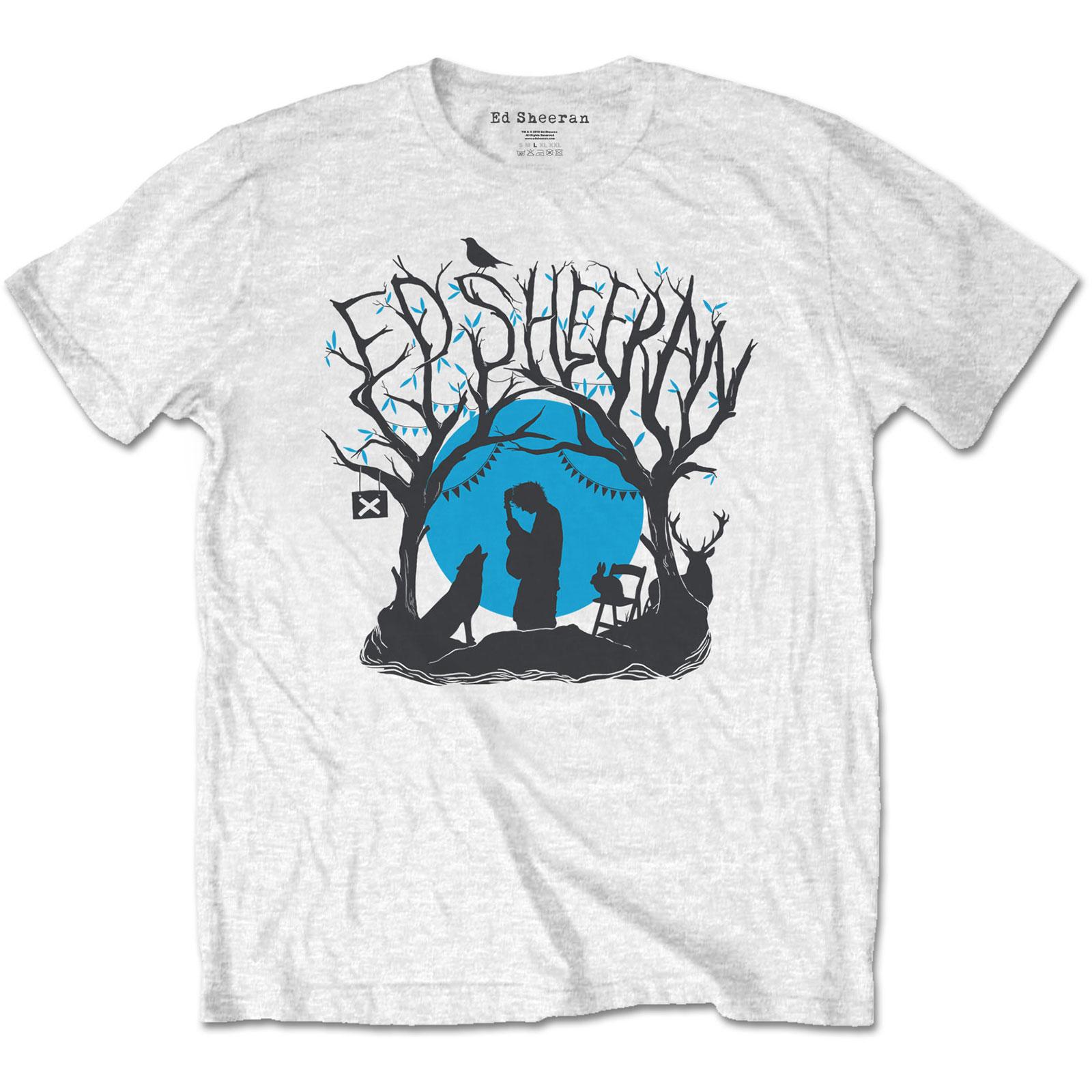 Ed Sheeran - Camiseta unisex para adultos Woodland Gig XL blanco