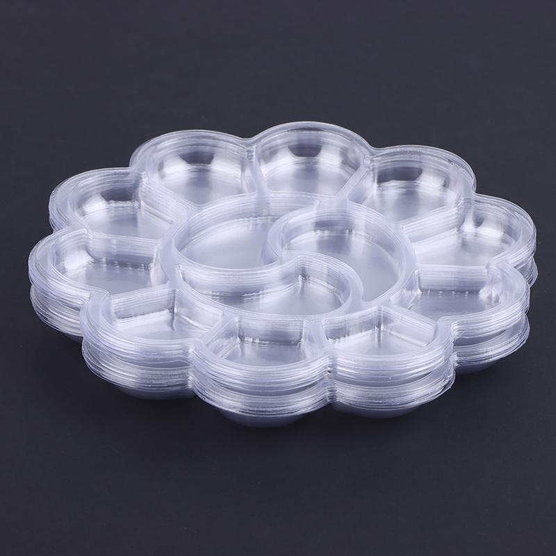 10 Pcs Disposable Gouache Oil Painting Palette Plum Blossom Shape Painting Art Palette Washable Watercolor Paint Palette