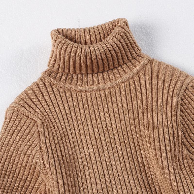 Autumn Baby Girls Sweater Kids Sweater Winter High Neck Sweater Boys Casual Loose Pullover Baby Knitted