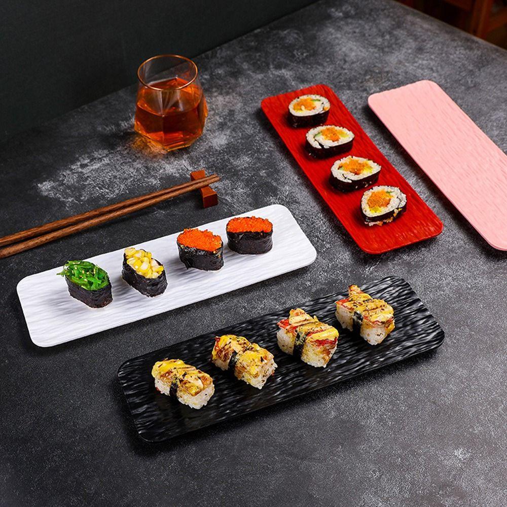 Multicolor Restaurant Plate Rectangular Shape Flat Plate Creative Sushi Plate Dessert Serving