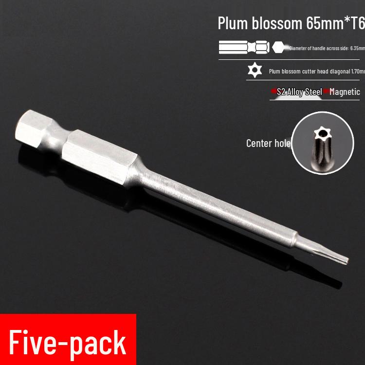 Plum Blossom S2 Magnetic Hex Screwdriver Set - 6.35mm Pneumatic Drill Bit Set