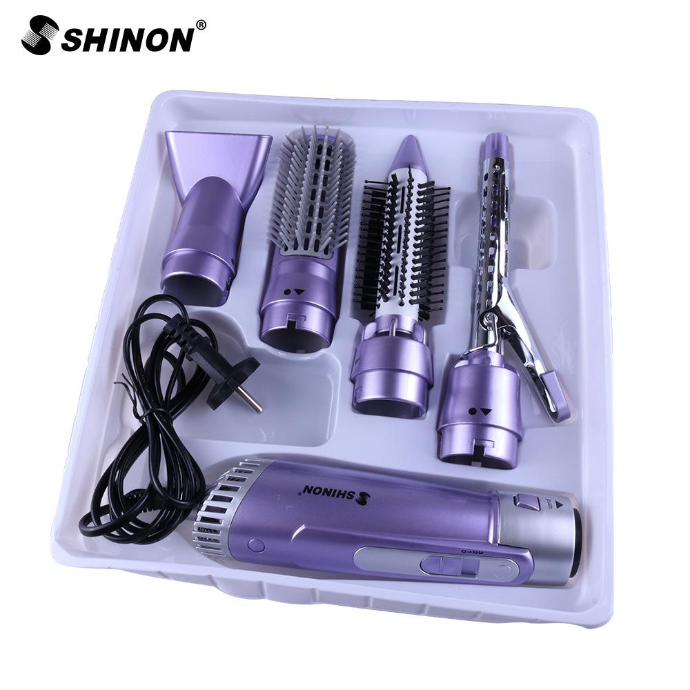 4-in-1 Multifunction Hot Air Brush: Curling Iron, Hair Dryer, Ceramic Straightener (Model 9822-6)